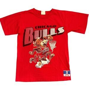 Vintage 90s Chicago Bulls Jack Davis Nutmeg NBA Single Stitch Shirt Medium